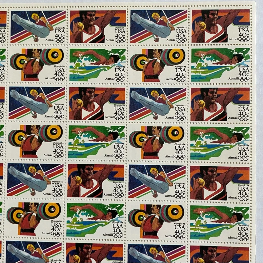 1983 40 cent 1984 Olympics Airmail Full Sheet of 50 Scott #C105-C108 Mint NH
